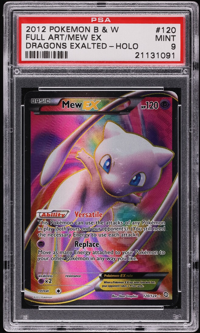 2012 Pokemon Black & White Dragons Exalted Full Art Mew EX #120 PSA 9 MINT