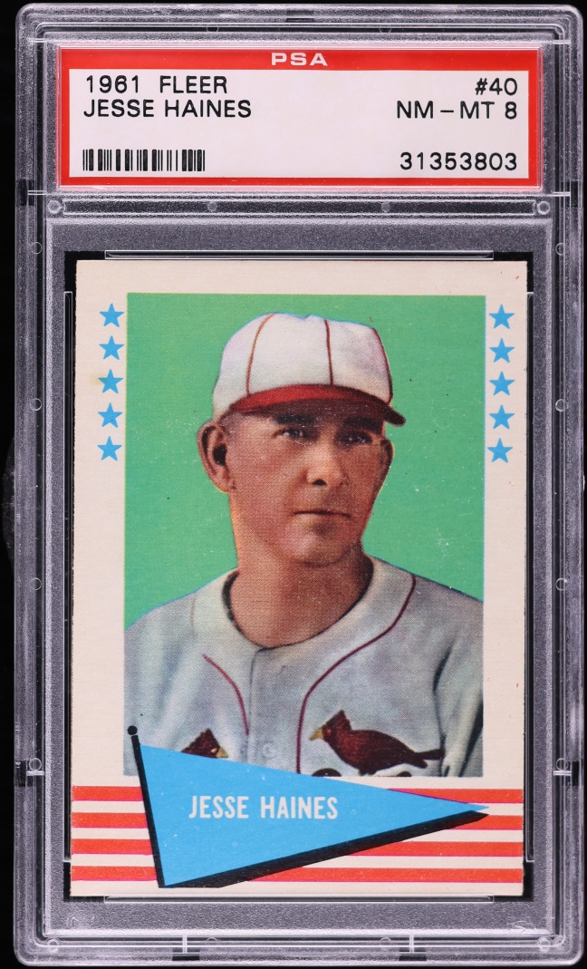 1961 Fleer Jesse Haines #40 PSA 8 NM-MT