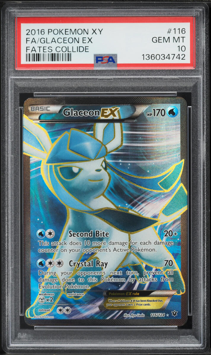 2016 Pokemon XY Fates Collide Full Art Glaceon EX #116 PSA 10 GEM MINT