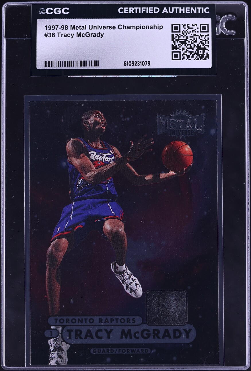 1997 Metal Universe Championship Tracy McGrady ROOKIE #36 CGC AUTH