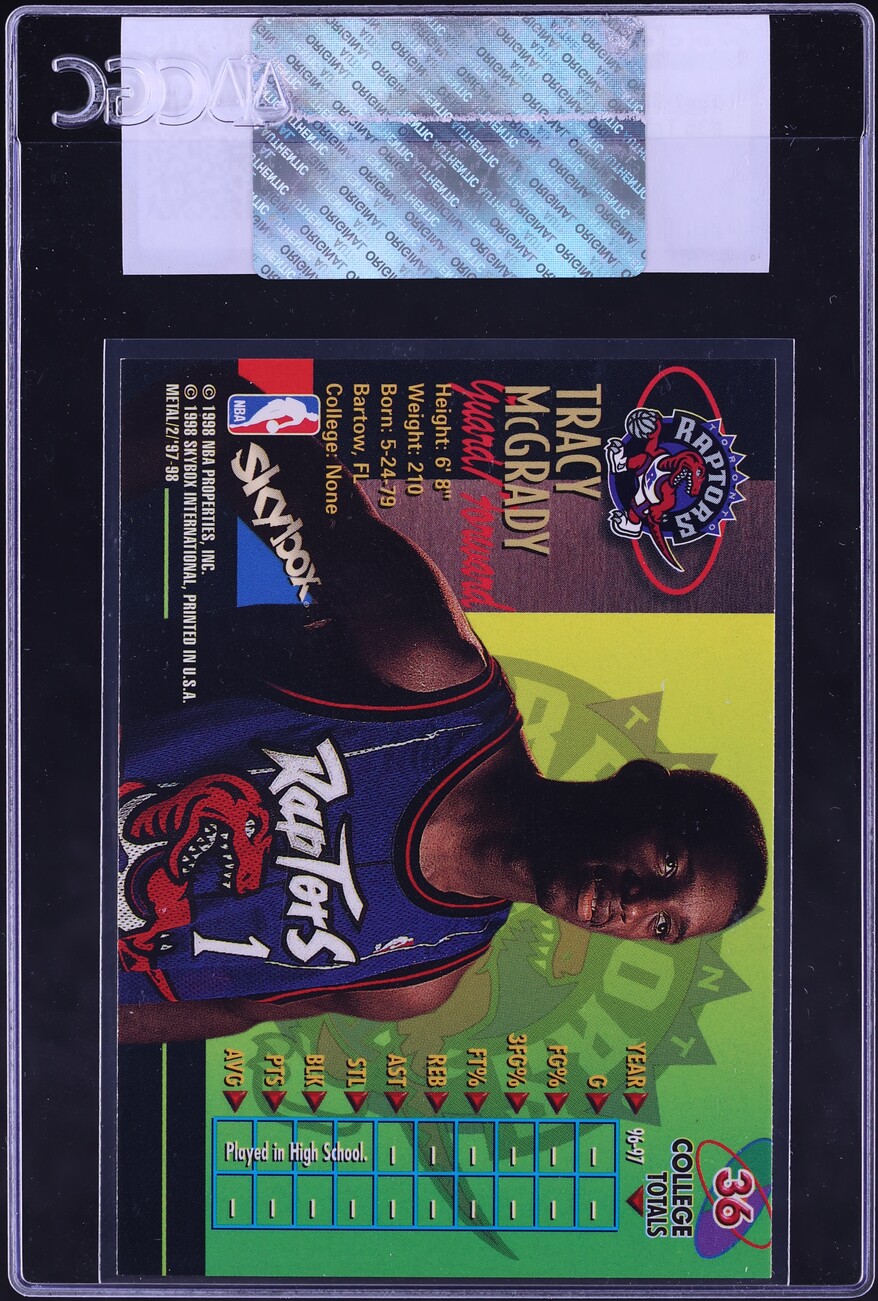 1997 Metal Universe Championship Tracy McGrady ROOKIE #36 CGC AUTH