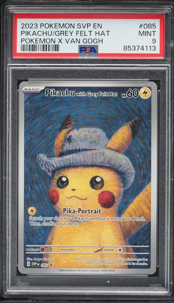 2023 Pokemon Scarlet & Violet Promo Van Gogh Full Art Pikachu With Grey Felt Hat #85 PSA 9 MINT