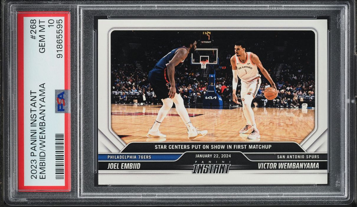 2023 Panini Instant Joel Embiid Victor Wembanyama ROOKIE /2944 #268 PSA 10 GEM