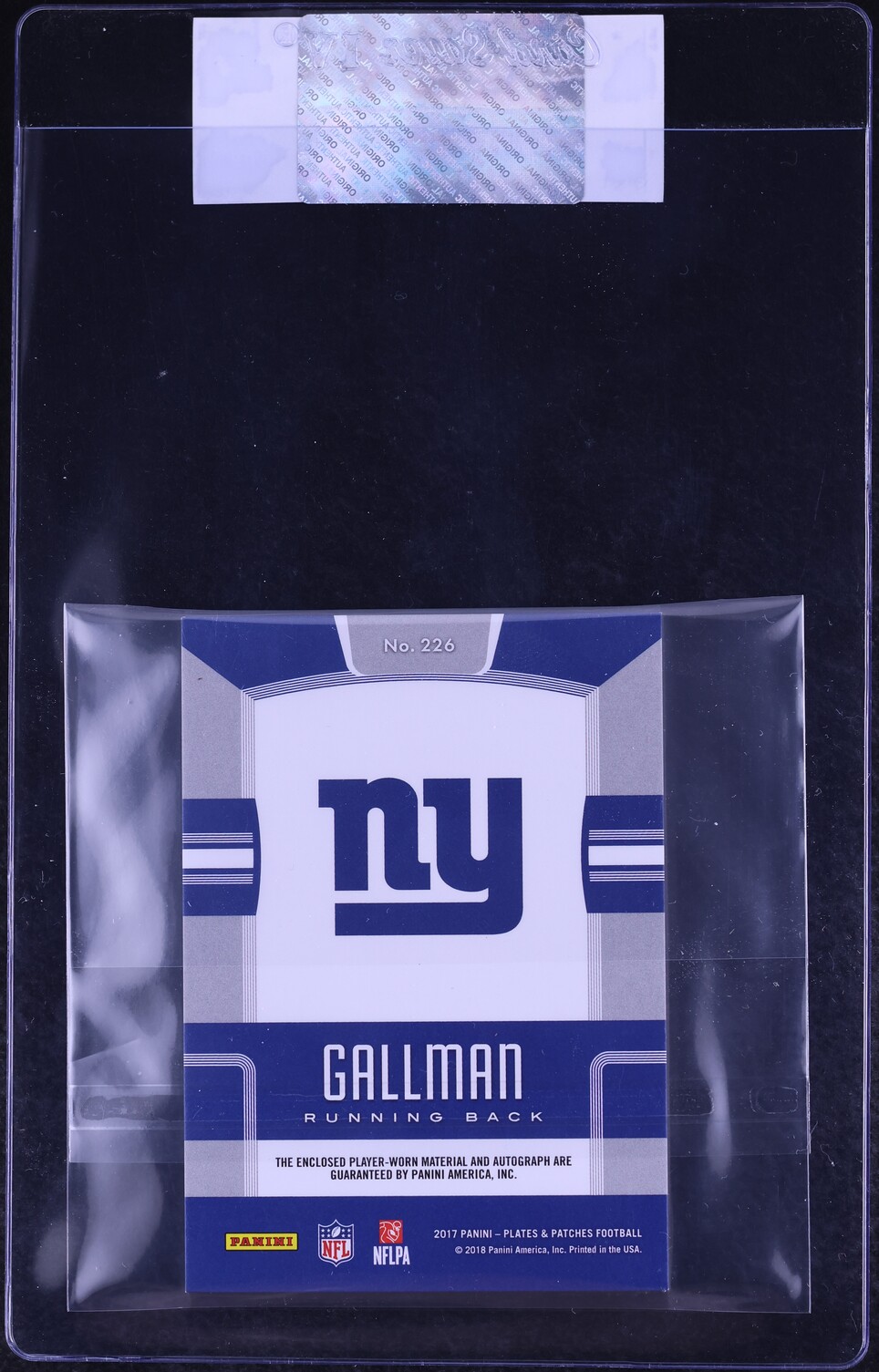 2017 Panini Plates & Patches Green Wayne Gallman ROOKIE PATCH AUTO /25 #226 CGC AUTH