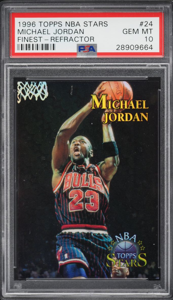 1996 Topps NBA Stars Finest Refractor Michael Jordan #24 PSA 10 GEM MINT