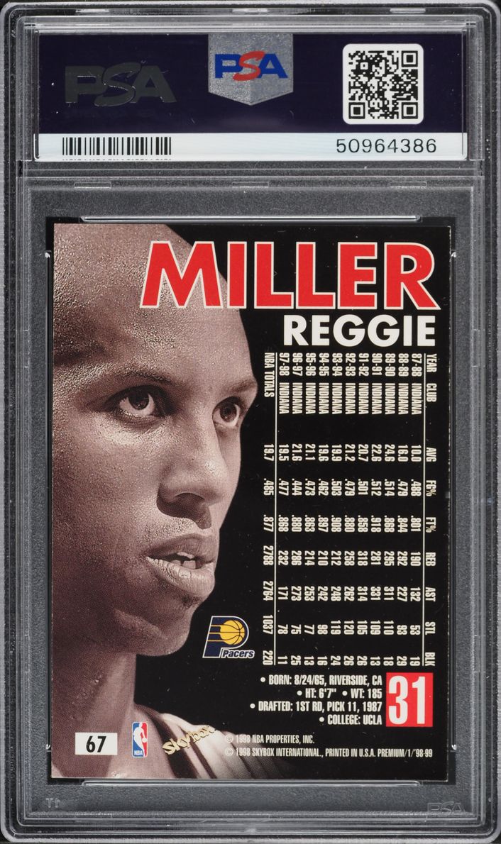 1998 Skybox Premium Reggie Miller #67 PSA 10 GEM MINT