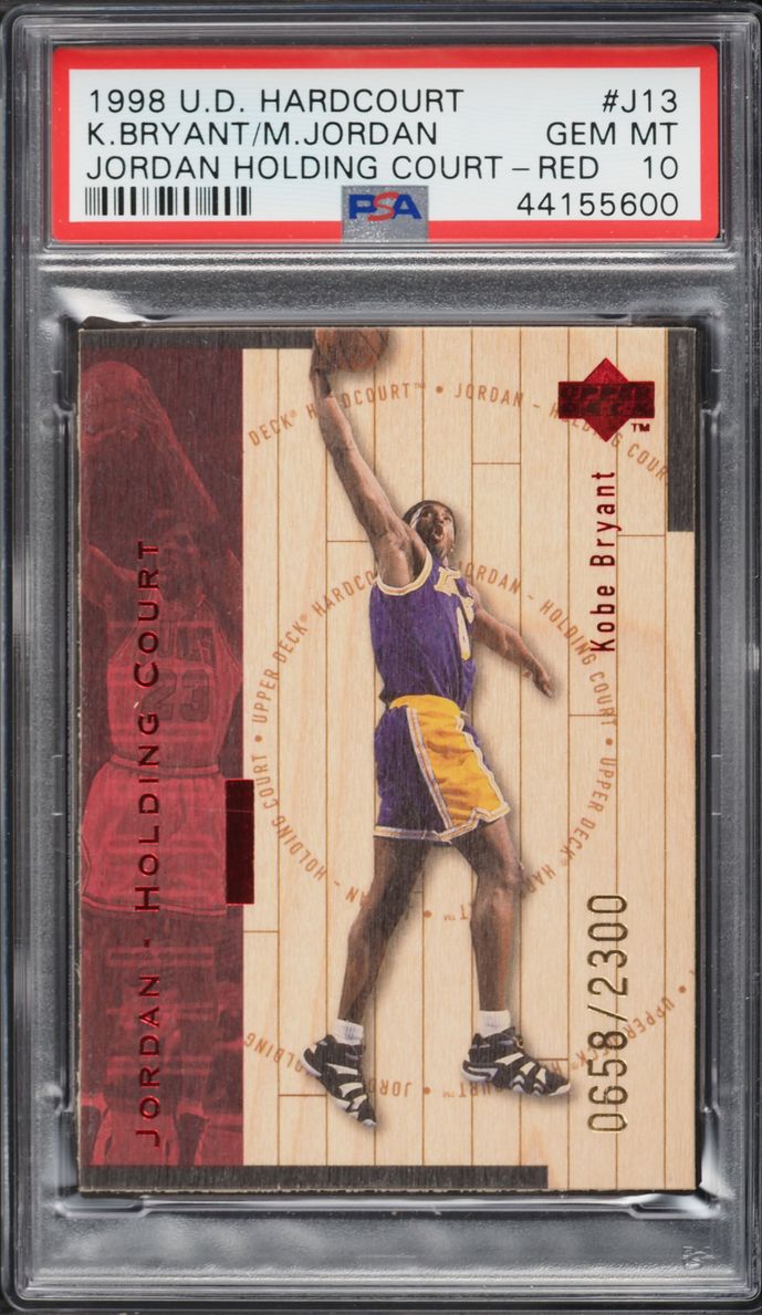 1998 Upper Deck Hardcourt Holding Court Red Kobe Bryant Michael Jordan /2300 PSA 10 GEM MINT