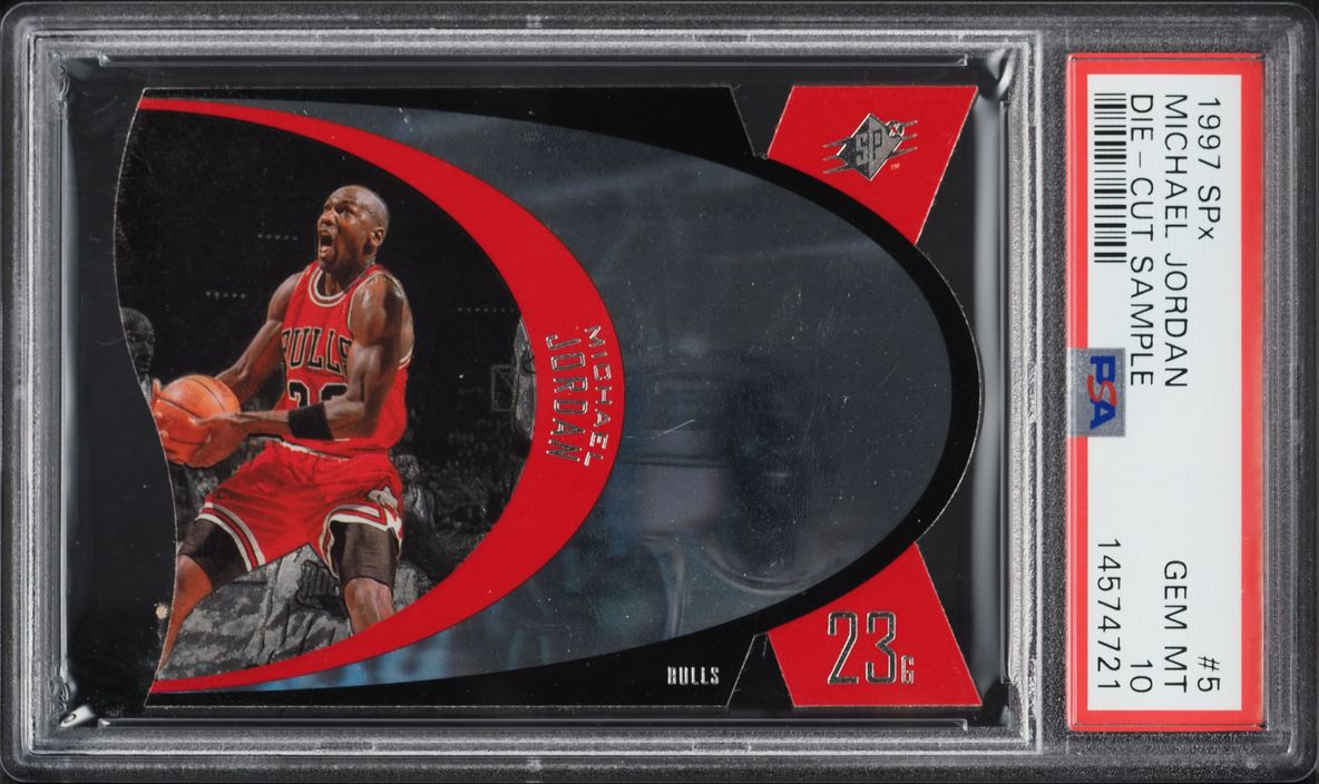 1997 SPx Sample Die-Cut Michael Jordan #5 PSA 10 GEM MINT