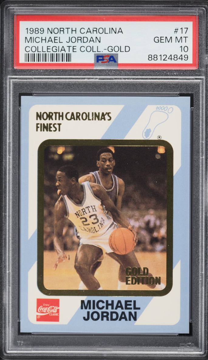 1989 Collegiate Collection North Carolina Gold Michael Jordan #17 PSA 10 GEM MINT