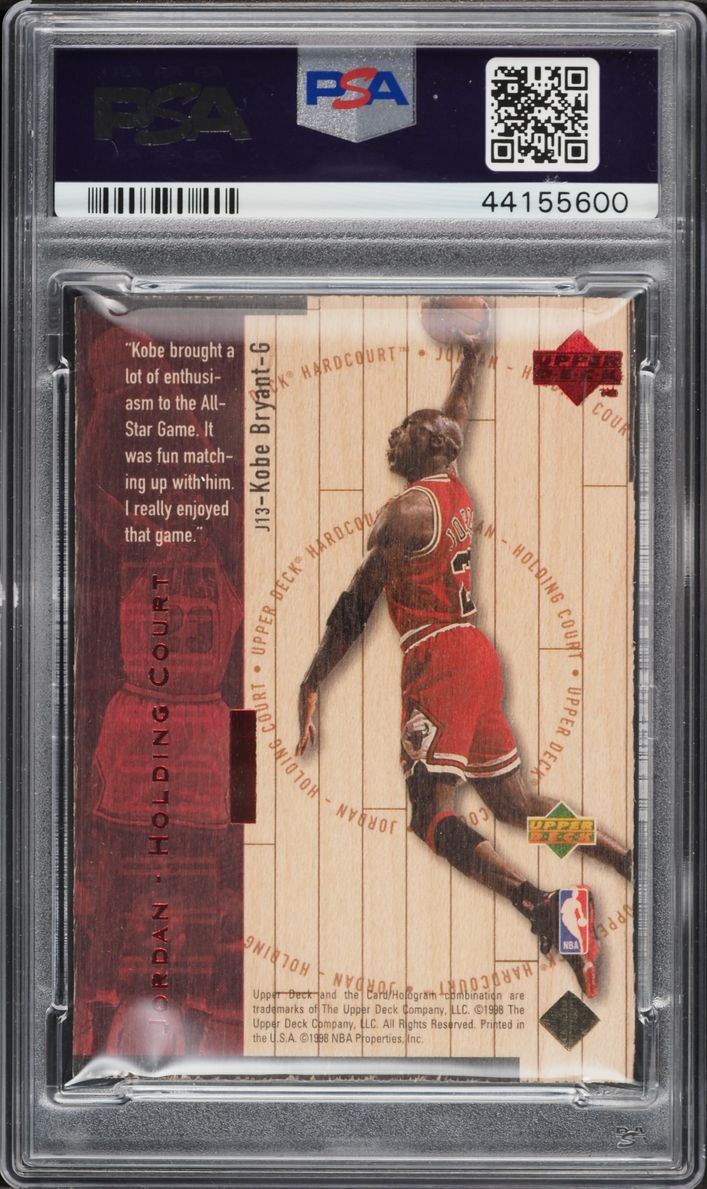 1998 Upper Deck Hardcourt Holding Court Red Kobe Bryant Michael Jordan /2300 PSA 10 GEM MINT