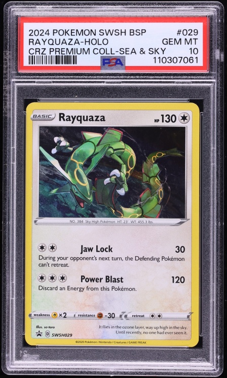 2024 Pokemon Sword & Shield Promo Premium Sea & Sky Holo Rayquaza #29 PSA 10 GEM MINT
