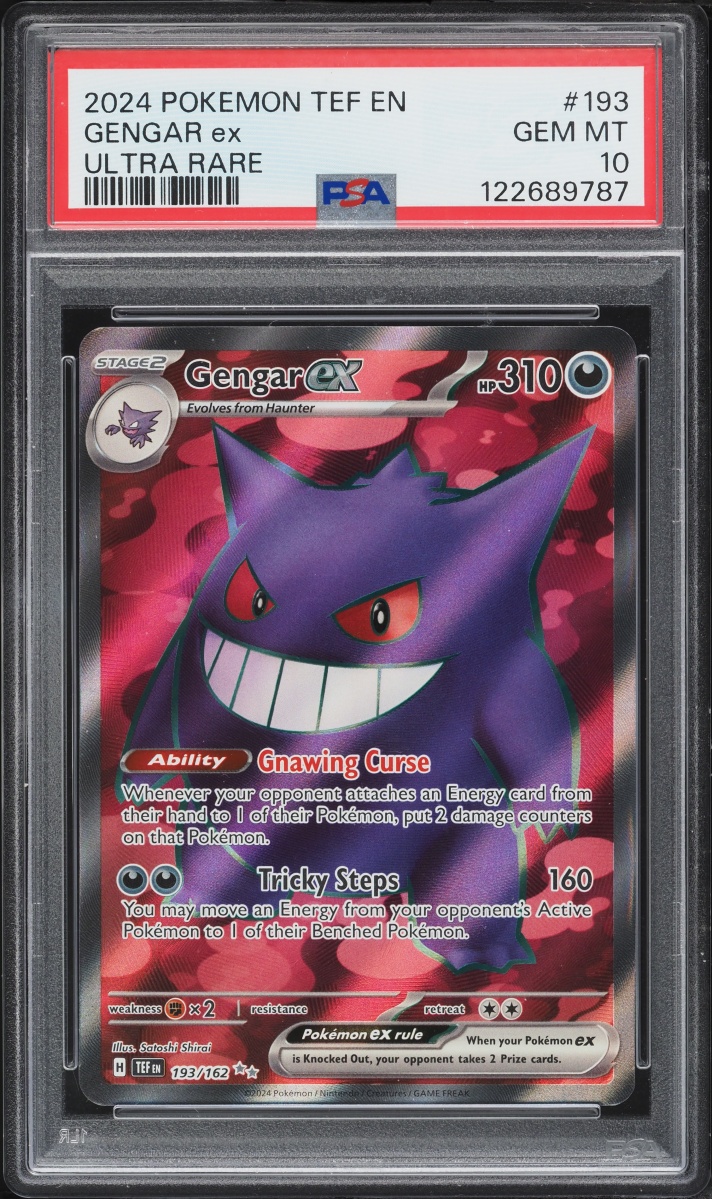2024 Pokemon Scarlet & Violet Temporal Forces Full Art Gengar EX #193 PSA 10 GEM MINT