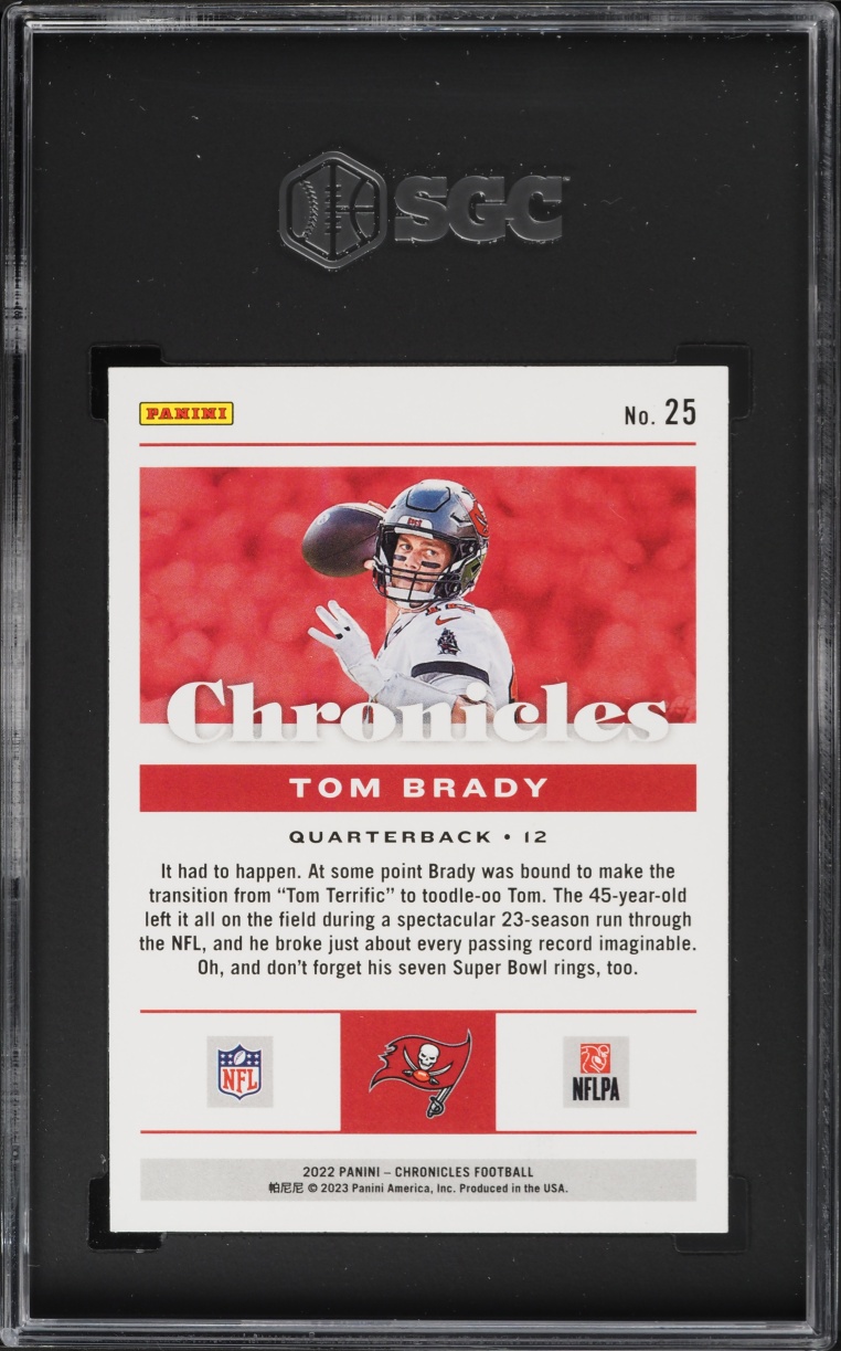 2022 Panini Chronicles Tom Brady #25 SGC 10 GEM MINT