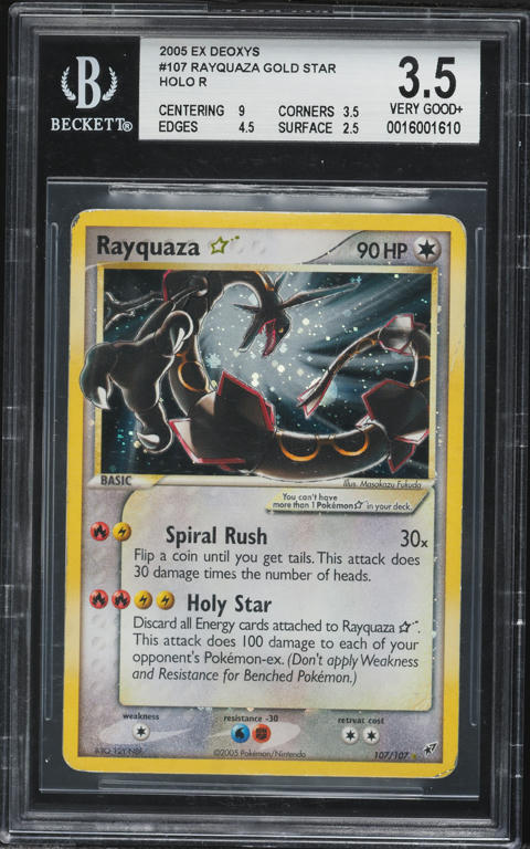 2004 Pokemon Japanese Clash Of the Blue Sky Rayquaza Gold Star BGS
