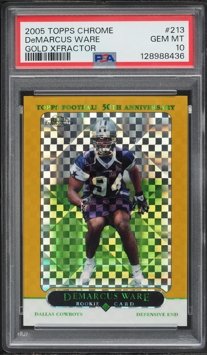2005 Topps Chrome Gold Xfractor DeMarcus Ware ROOKIE /399 #213 PSA 10 GEM MINT