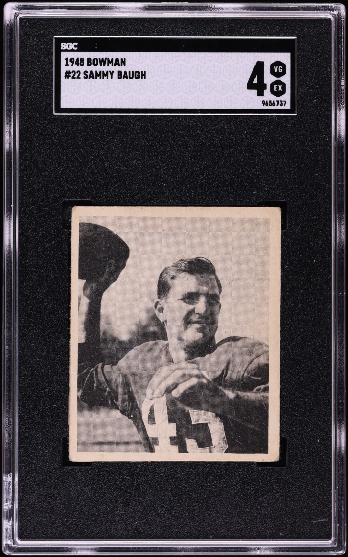 1948 Bowman Football Sammy Baugh ROOKIE #22 SGC 4 VGEX