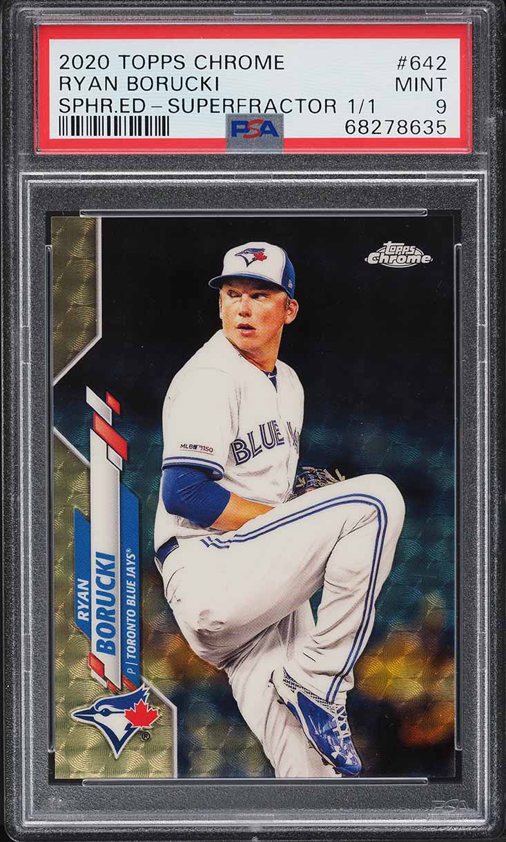2020 Topps Chrome Sapphire Superfractor Ryan Borucki 1/1 #642 PSA 9 MINT
