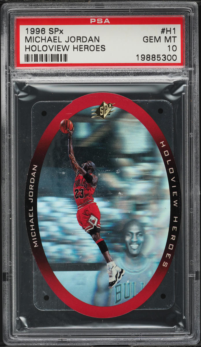 1996 SPx Holoview Heroes Die-Cut Michael Jordan #H1 PSA 10 GEM MINT