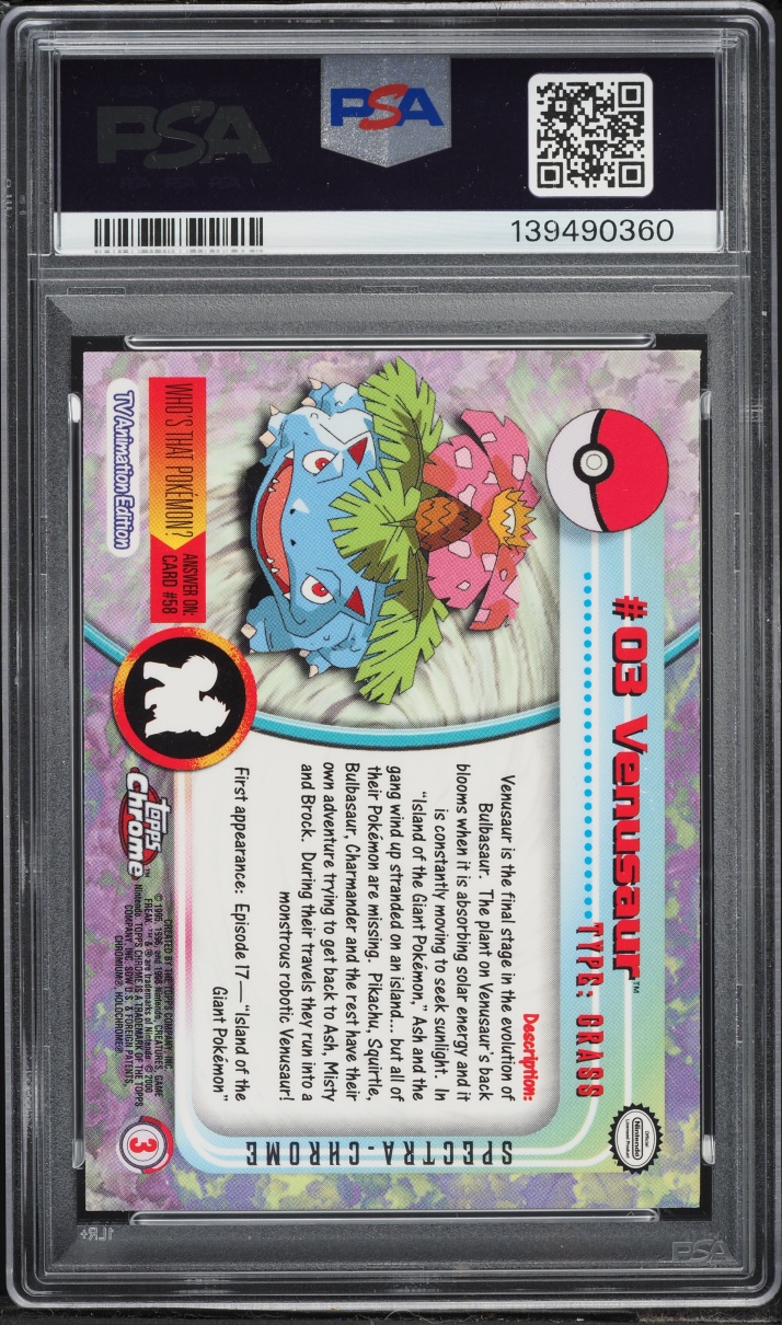 2000 Topps Chrome Pokemon Series 1 Spectra Venusaur #3 PSA 9 MINT