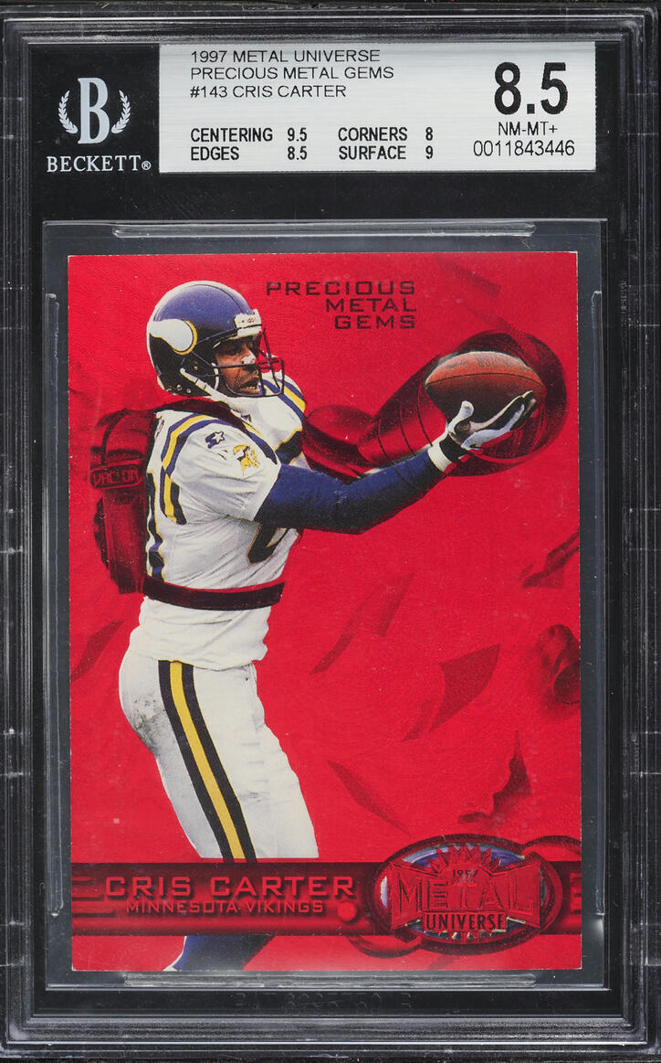 1997 Metal Universe Precious Metal Gems PMG Red Cris Carter /150 #143 BGS 8.5