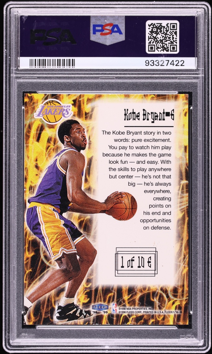 1998 Fleer Tradition Electryfying Kobe Bryant #1E PSA 9 MINT