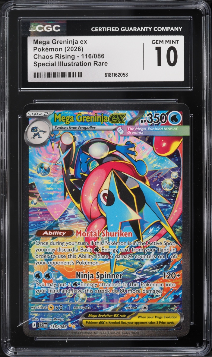 2026 Pokemon Mega Evolution Chaos Rising SIR Mega Greninja Ex #116 CGC 10 GEM MINT