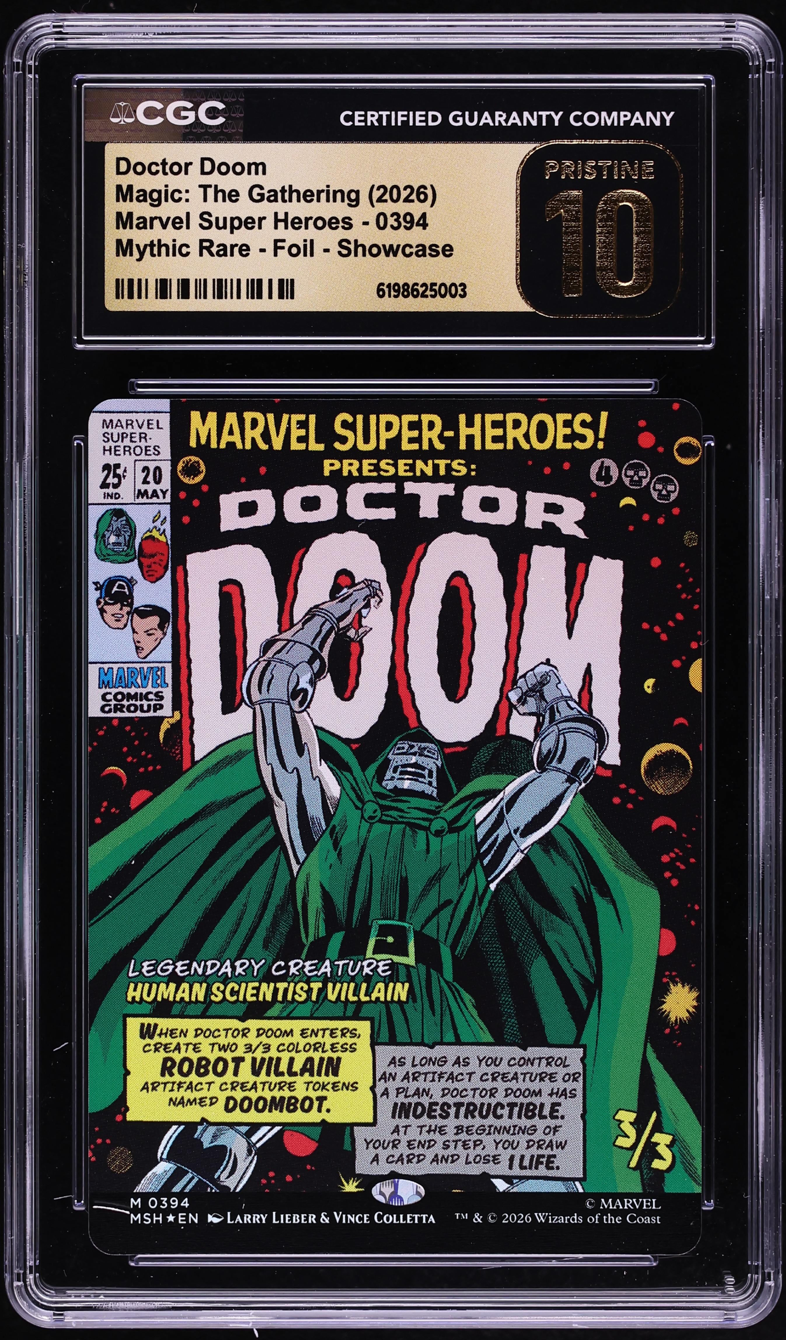 2026 Magic The Gathering Marvel Super Heroes Foil Showcase Doctor Doom #0394 CGC 10 PRISTINE