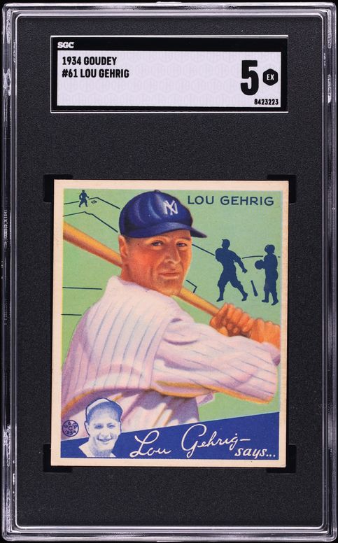 1934 Goudey Lou Gehrig #61 SGC 5 EX