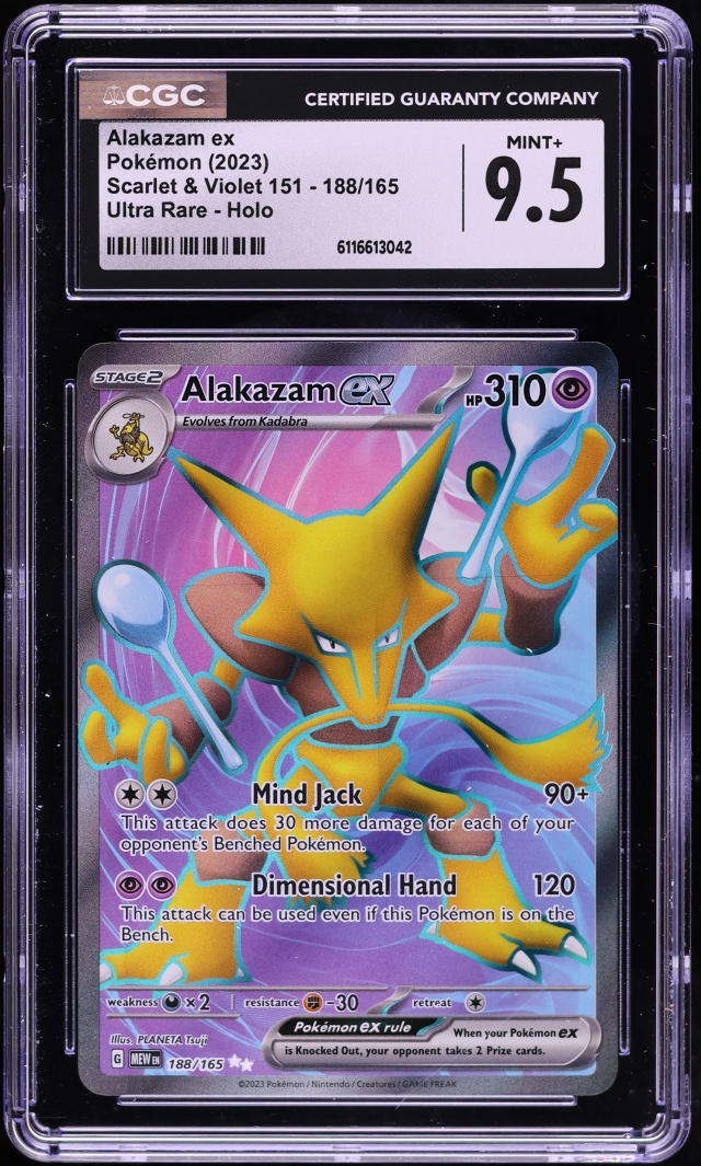 2023 Pokemon Scarlet & Violet 151 Full Art Alakazam ex #188 CGC 9.5 MINT+