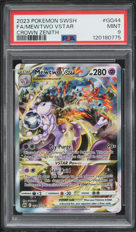 2023 Pokemon SWSH Crown Zenith Full Art Mewtwo VSTAR #GG44 CGC 10