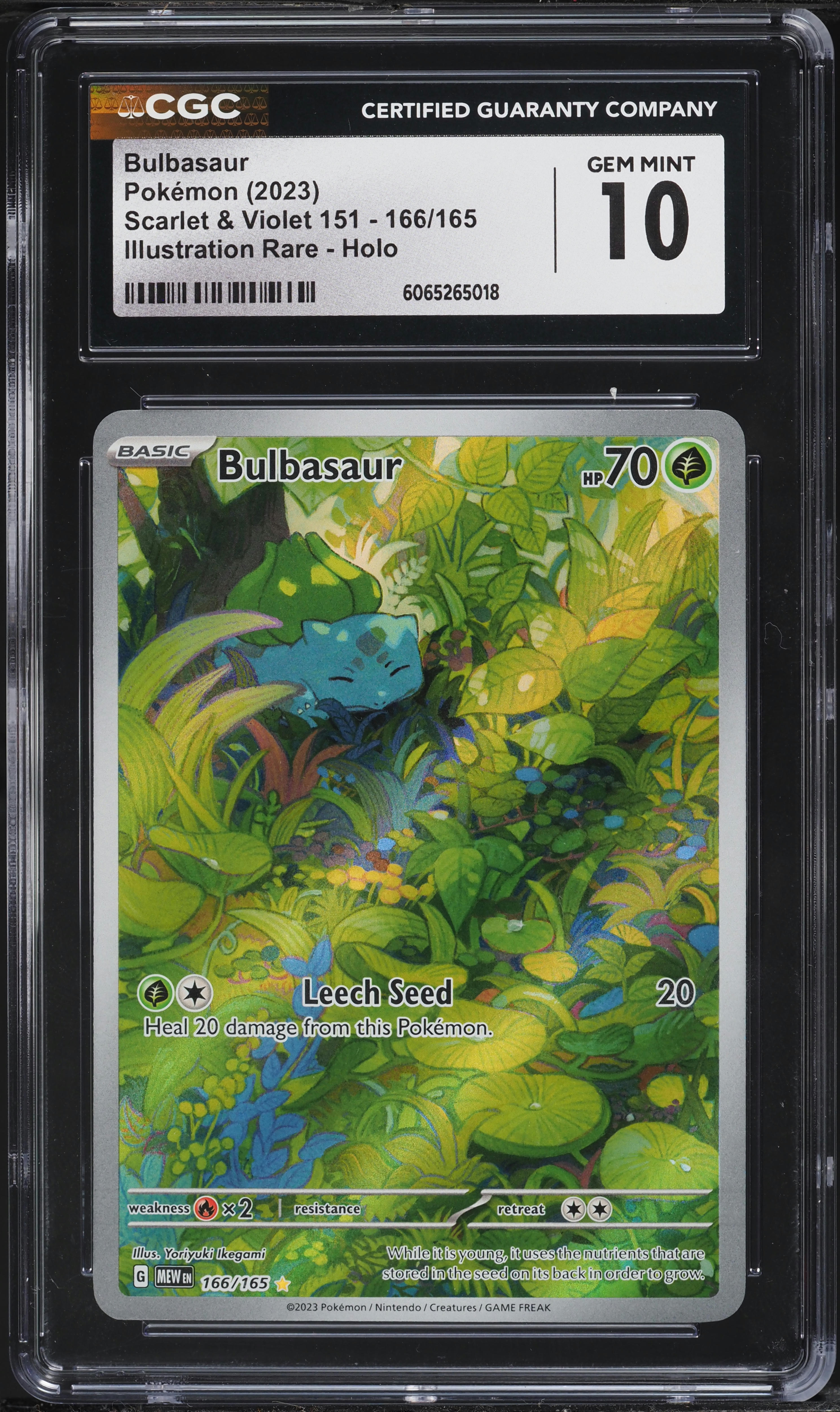 2023 Pokemon Scarlet & Violet 151 IR Bulbasaur #166 CGC 10 GEM MINT