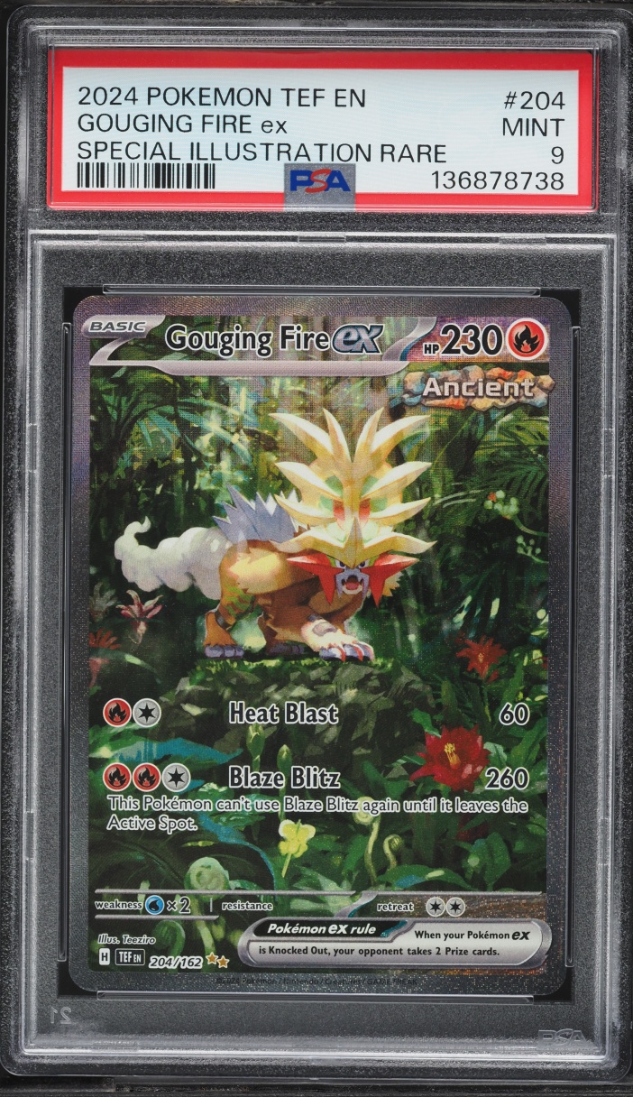 2024 Pokemon Scarlet & Violet Temporal Forces SIR Gouging Fire ex #204 PSA 9 MINT