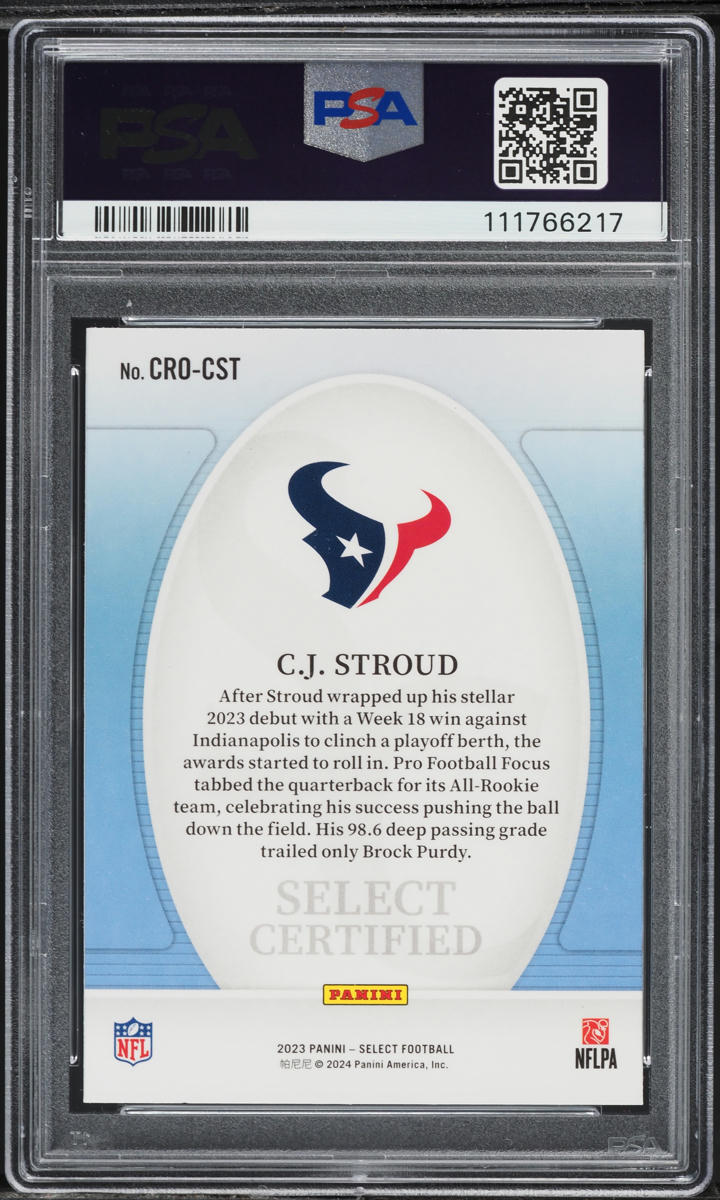 2023 Select Certified C.J. Stroud ROOKIE #CRO-CST PSA 10 GEM MINT