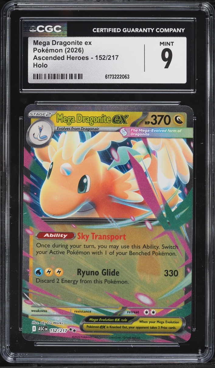 2026 Pokemon Mega Evolution Ascended Heroes Holo Mega Dragonite EX #152 CGC 9 MINT