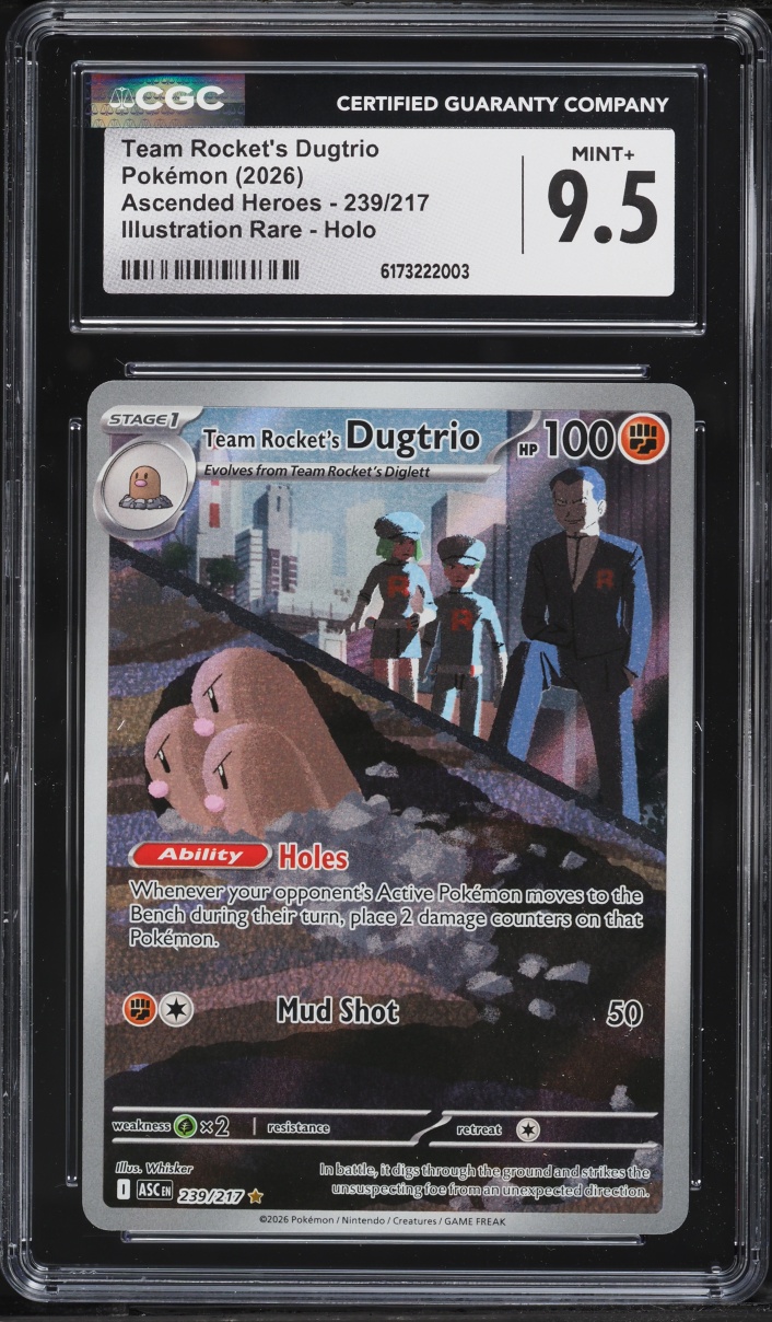 2026 Pokemon Mega Evolution Ascended Heroes IR Team Rocket's Dugtrio #239 CGC 9.5 MINT+