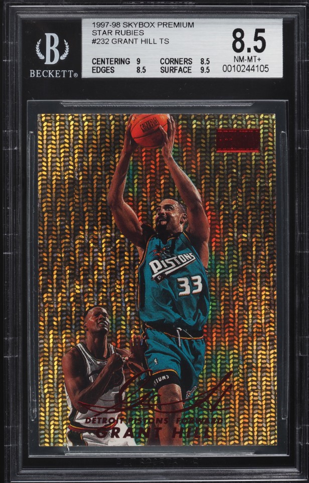1997 Finest Embossed Refractor Grant Hill /263 #149 PSA 8 NM-MT on