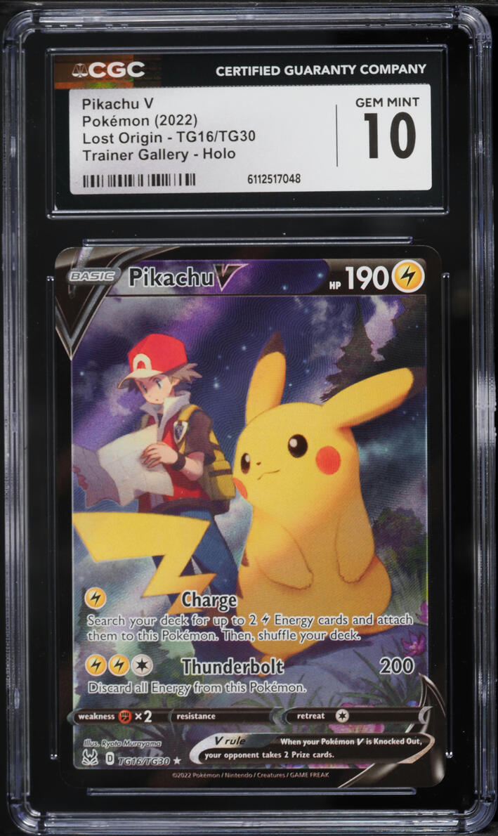 2022 Pokemon Sword & Shield Lost Origin CHR Pikachu V #TG16 CGC 10 GEM MINT