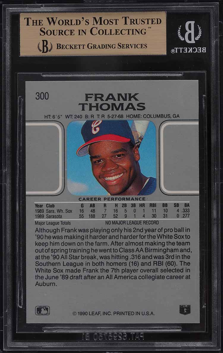 1990 Leaf Frank Thomas ROOKIE #300 BGS 9.5 GEM MINT