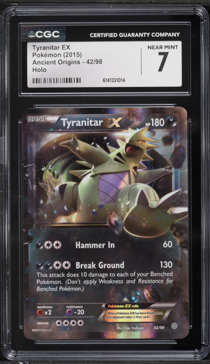 2015 Pokemon XY Ancient Origins Holo Tyranitar EX #42 CGC 7 NRMT