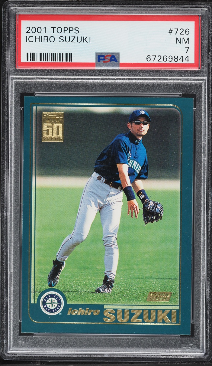 2001 Topps Ichiro Suzuki ROOKIE #726 PSA 7 NRMT