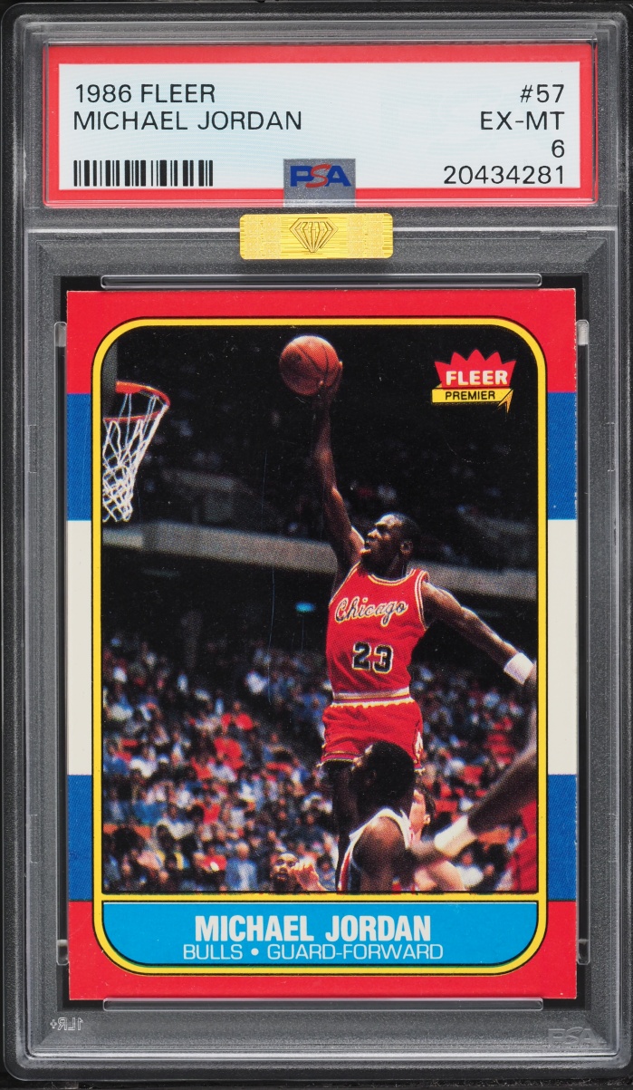 1986 Fleer Basketball Michael Jordan ROOKIE #57 MBA PSA 6 EXMT