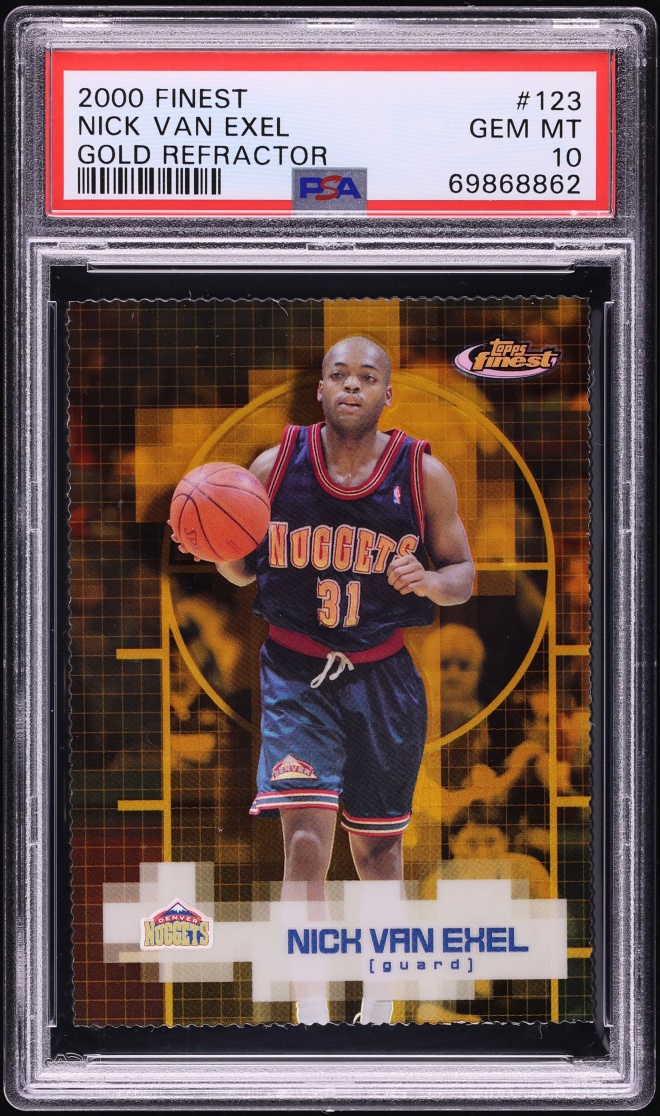 2000 Finest Gold Refractor Nick Van Exel /100 #123 PSA 10 GEM MINT