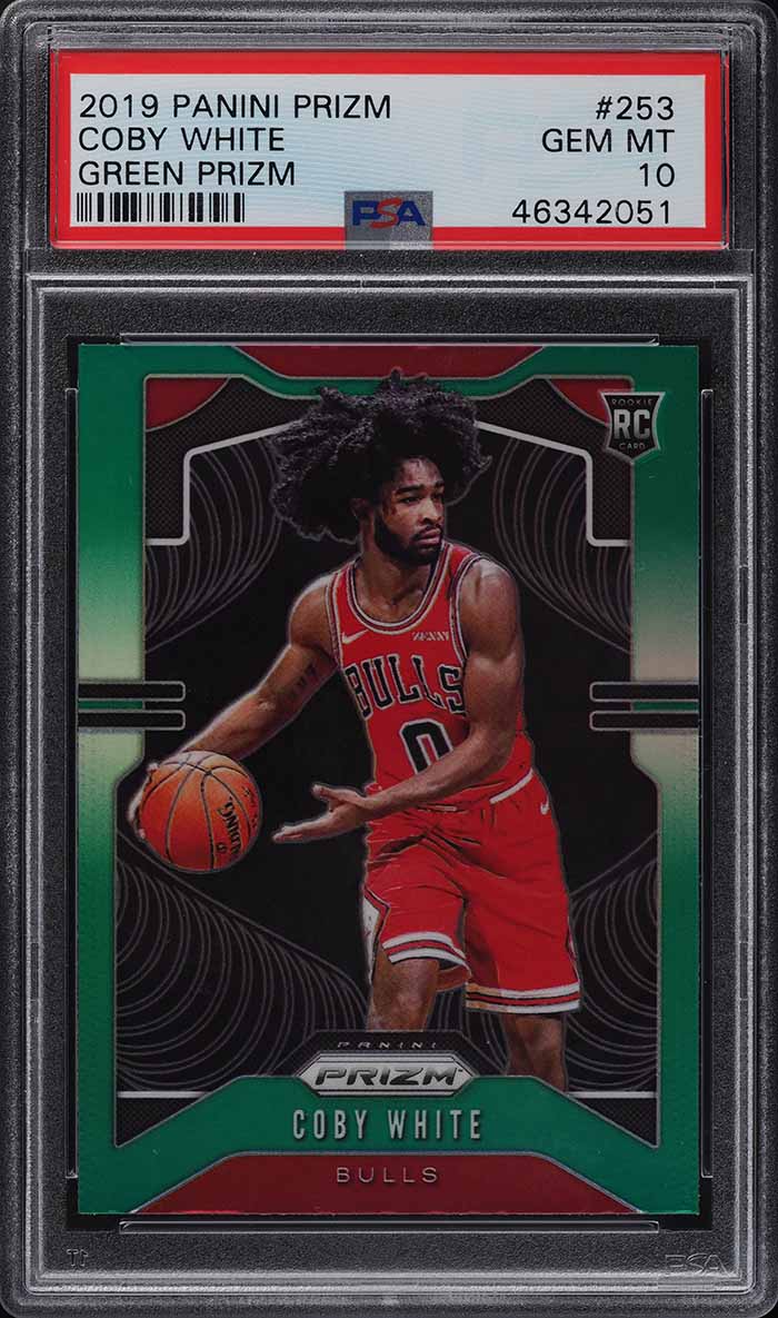 2019 Panini Prizm Green Coby White ROOKIE #253 PSA 10 GEM MINT