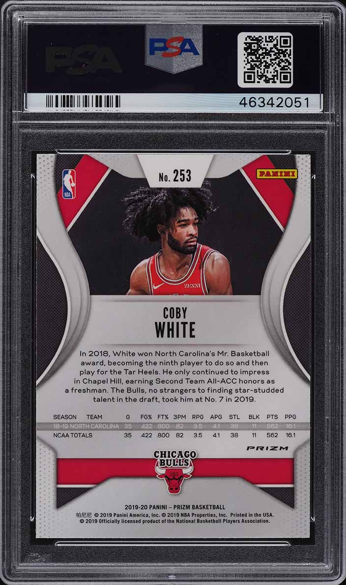 2019 Panini Prizm Green Coby White ROOKIE #253 PSA 10 GEM MINT