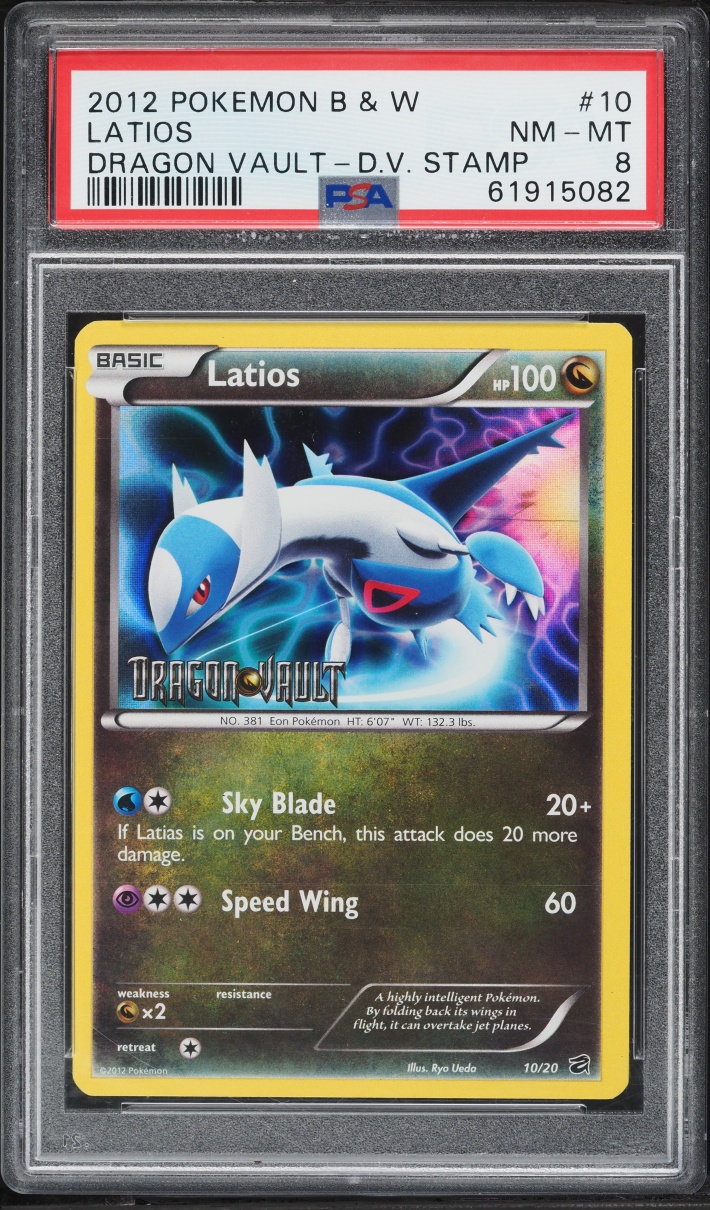 2012 Pokemon Black & White Dragon Vault Latios #10 PSA 8 NM-MT