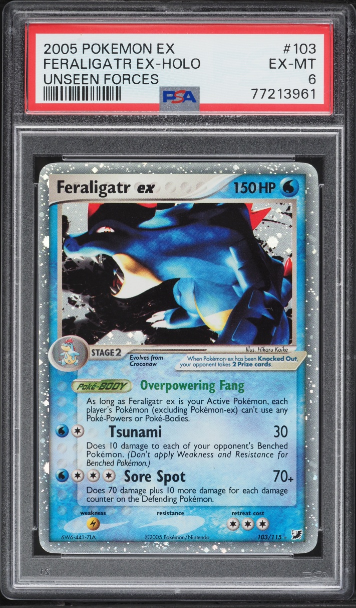 2005 Pokemon EX Unseen Forces Holo Feraligatr ex #103 PSA 6 EXMT