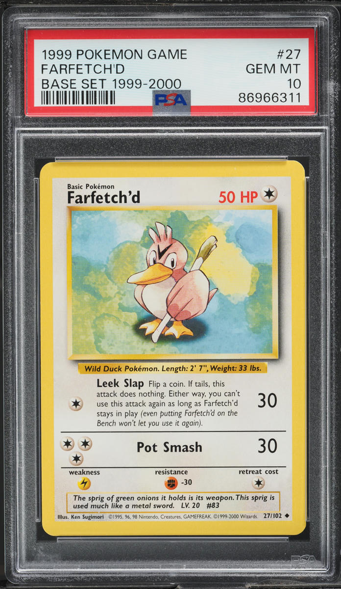 1999 Pokemon Base Set Farfetch'd #27 PSA 10 GEM MINT