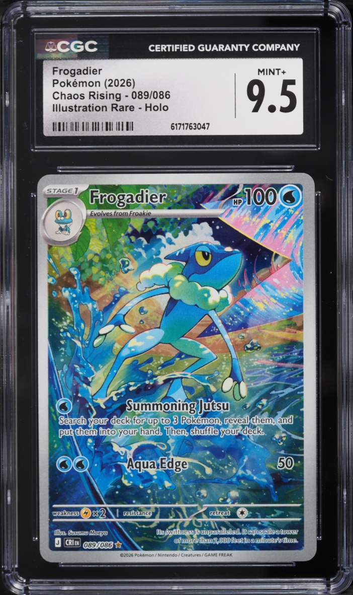 2026 Pokemon Mega Evolution Chaos Rising IR Frogadier #089 CGC 9.5 MINT+
