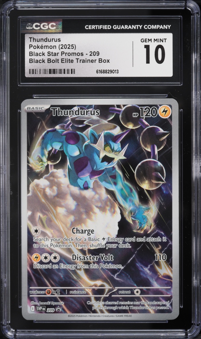 2025 Pokemon Scarlet & Violet Promo Black Bolt ETB Full Art Thundurus #209 CGC 10 GEM MINT