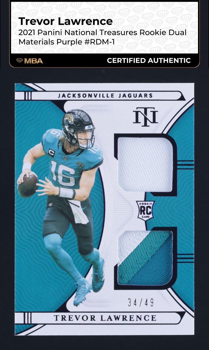 2021 National Treasures Purple Trevor Lawrence ROOKIE PATCH /49 #RDM-1 ...